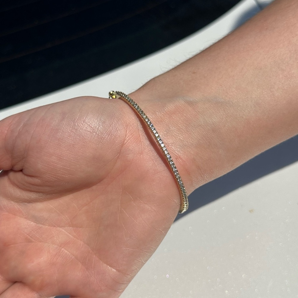 Gold Stackable Diamond Bangle